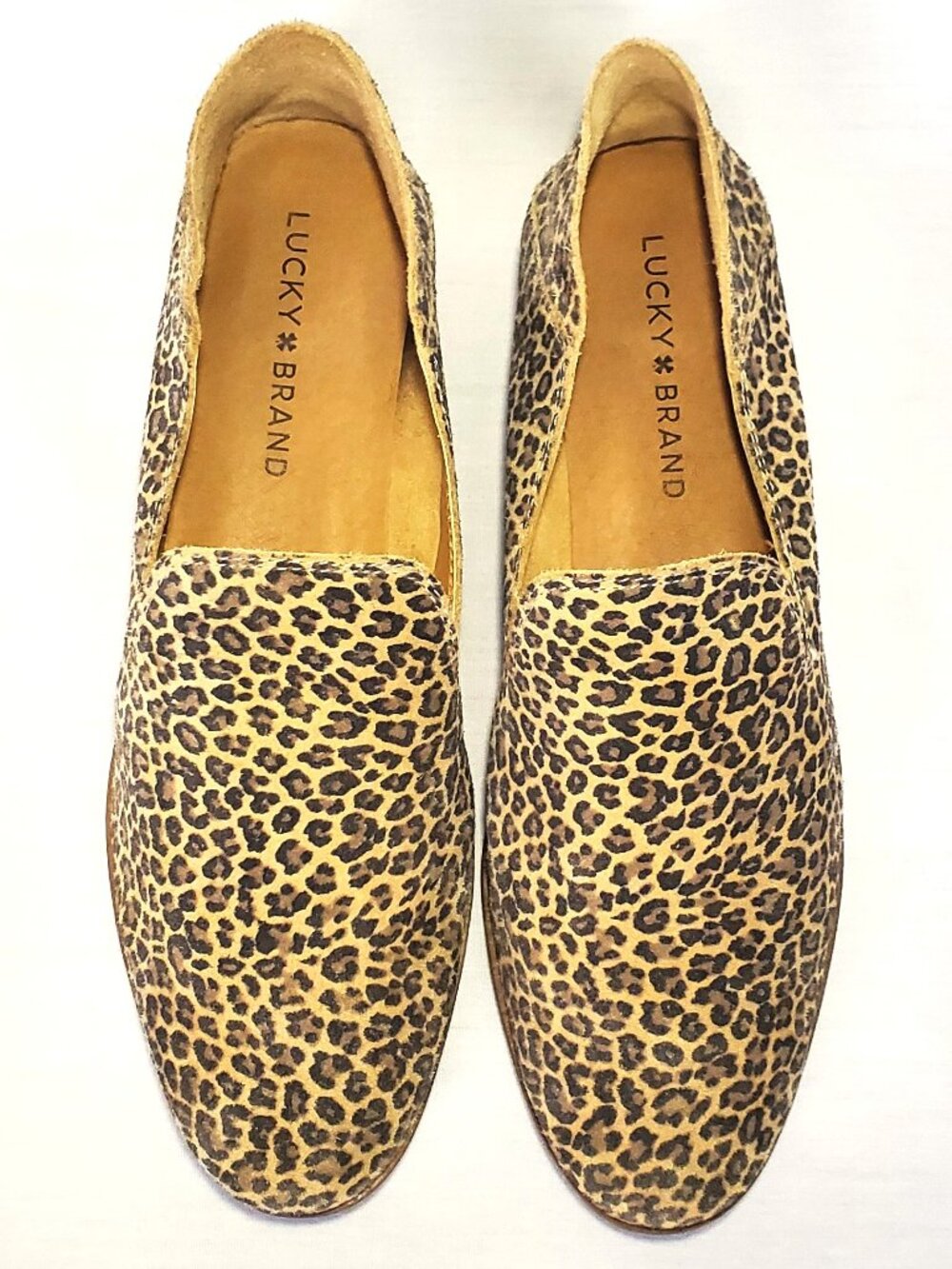 Lucky Brand Women’s Leopard Print Suede Leather Loafers / Flats